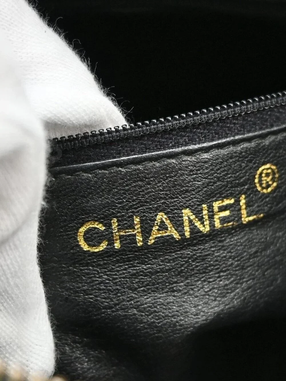 Chanel Black Lambskin Frigne Chain Shoulder Camera Bag